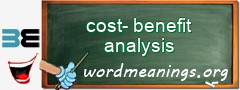 WordMeaning blackboard for cost-benefit analysis
